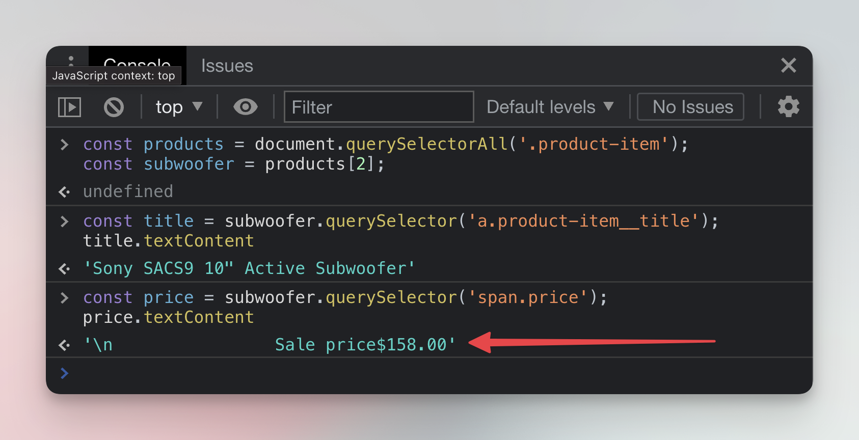 Extract product price